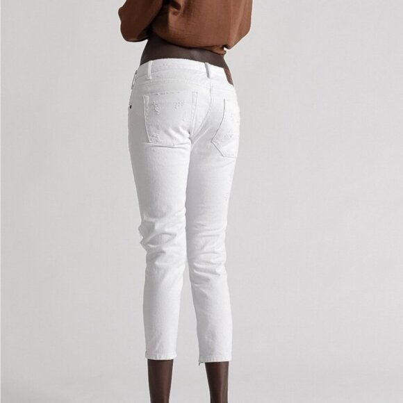 Revolve One Teaspoon White Freebirds Skinny Jeans Denim Ankle Zip lowrise Sz 25 - Picture 15 of 15